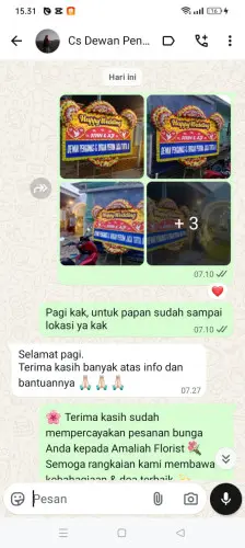 Testimonial Papan Bunga Pernikahan sungai kunjang